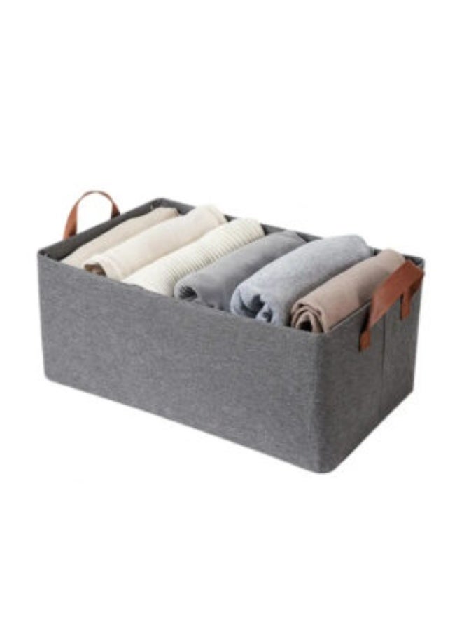 3 قطع من صندوق تخزين اوكسفورد لتنظيم الملابس والفوط والمفروشات قابل للطي ، مقاس 44*30*20 سم (رمادى) - Image 4